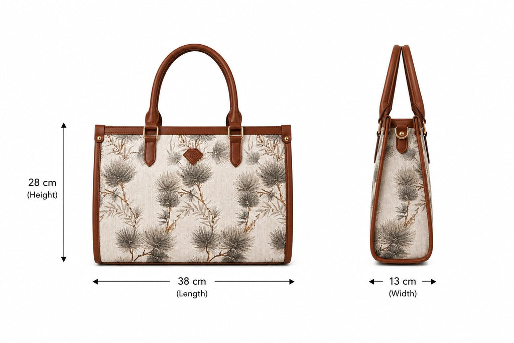 bhoofi Handbag for Women | Office Tote Bag with Laptop Compartment | Large Capacity Jute & Vegan Leather Shoulder Bag | Stylish Work Bag for Office, College & Travel | Fits up to 15.6 Inch Laptop