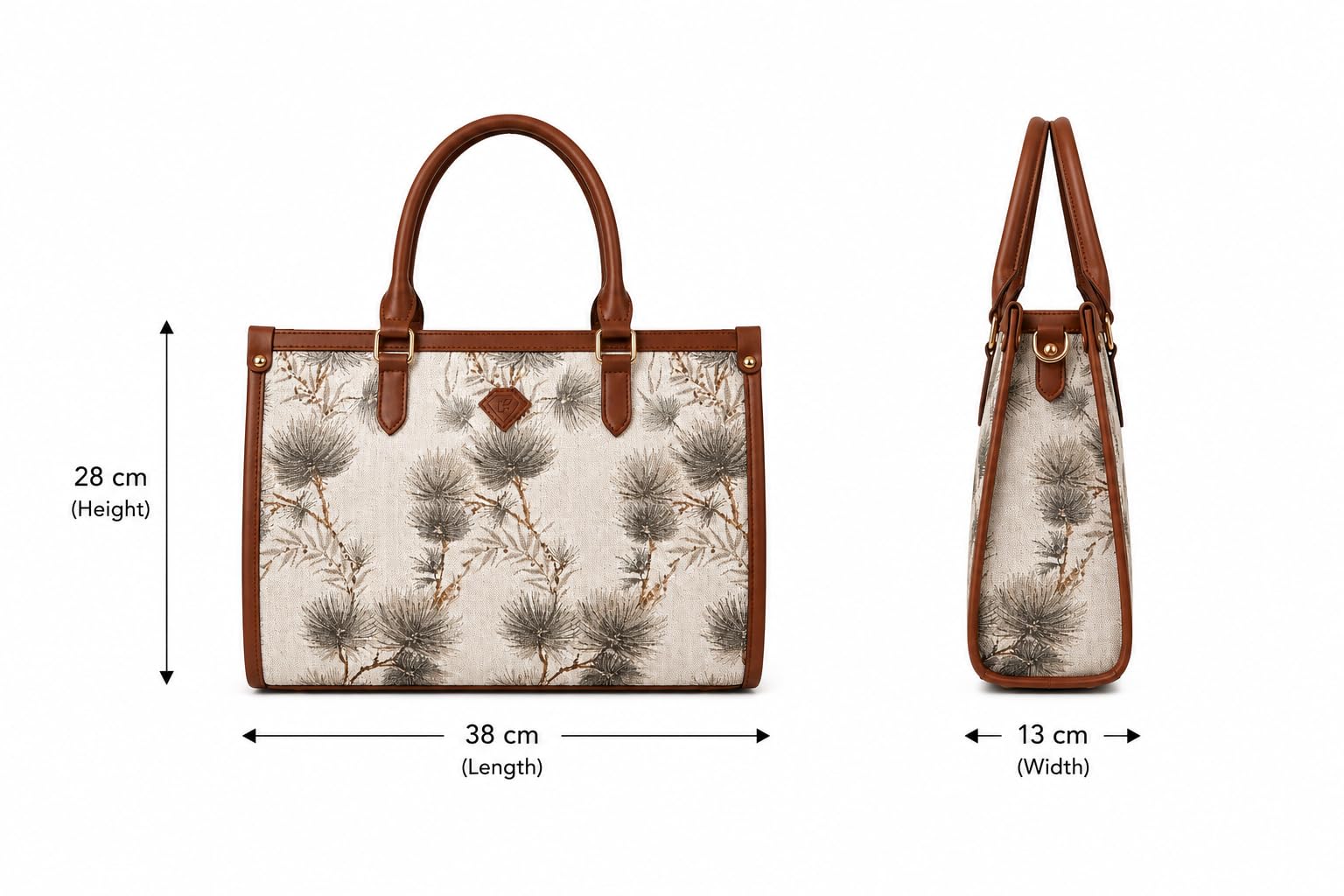 bhoofi Handbag for Women | Office Tote Bag with Laptop Compartment | Large Capacity Jute & Vegan Leather Shoulder Bag | Stylish Work Bag for Office, College & Travel | Fits up to 15.6 Inch Laptop