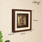 Shilpkala Brass Swastik Ganesh Wall Art (34 x 34 cm) - Pure Brass Artwork Wall Hanging for Home Decor, Living Room, Pooja Room & Office, Premium Gift for Festivals & Housewarming, Square Frame (Brown)