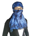 Switchon Rayon Mill Tie Dye Innovative Scarf For Women With Closer 3 Inch Hook And Loop Tape Size Adjustable (Gray) (Blue), For Female