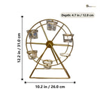 RahaDecor Ferris Cartwheel Tealight Candle Holder 31 cm | Gold Metal Decorative Candle Stand | Tabletop & Centerpiece Tea Light Holder for Living Room, Dining Table, Wedding, Festive & Home Decor