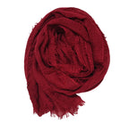 IBA ISBA COLLECTIONS Women's Crinkle Cotton Scarf, Stoles, Hijab (80 x 190 Cms) (Maroon)