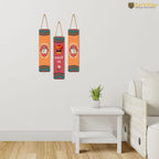 Artvibes Padharo Sa Wooden Art Decoration Item for Living Room | Graphic Artwork | Door Decoration Items | Paintings For Wall | Wall Illustrations | Handcrafted Art | Gift Items (WH_8104N), Set of 3