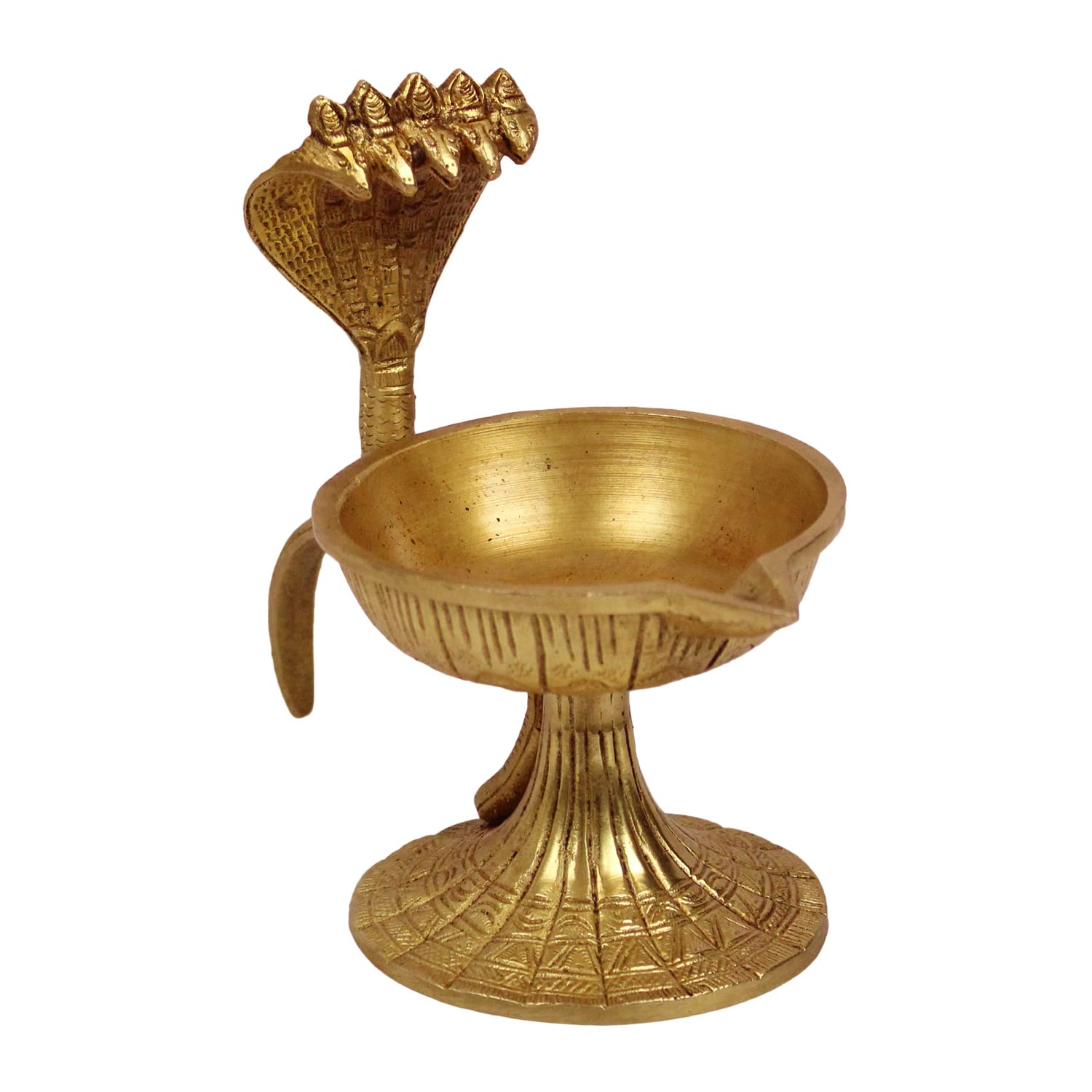 Artavrko Big Brass Sheshnaag Om Diya Handle Aarti Incense Burner, Loban Burner ,Bakhoor Burner, Dhoop Dhuni, Sambrani Dhoop for Home, Offices & Temples (6.5x3.5x5.5 Inches)