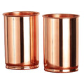 Copper Tumbler Set of 2 | Pure Copper Water Glass 300ml Each | Handcrafted Tamba Glass for Drinking Water | Ayurvedic Copper Mug for Home, Office & Daily Use (Plain)
