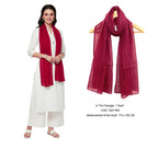 Pure Cotton Scarf Stole for Women, 175 x 100 cm, Lightweight, Versatile, Multiple Colours (Dark Red)