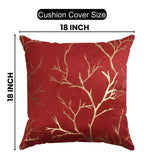 Stuffique Velvet Foil Cushion Covers Decorative Merry Christmas 18 inch x 18 inch Set of 5, Maroon