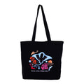 DANIOO Large Black Cotton Canvas Tote Bag for Women with Zipper, Inner Pocket and Bottle Holder