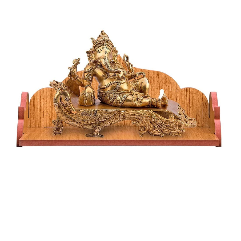 nexat MDF Wooden Jhula Singhasan for Bal Gopal Idol | Krishna Pooja Temple Mandir Throne | Janmashtami Festival Decor (256 Hindolo)