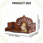 BerryBox Wooden Puja Mandir for Home & Office | Small Wall Mount & Table Top Temple | Compact Pooja Ghar Stand for Prayer Room, Living Room & Office Decor