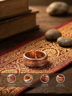 Mani Monk Handmade Adjustable Magnetic Copper Ring Traditional Jewelry