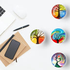 TYAGY Decorative Glass Magnets Set for Refrigerator, Crystal Life Tree Design, Strong Magnetic Stickers for Kitchen, Office, Whiteboard, Pack of 12 Pcs (Fridge Crystal D01)
