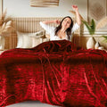 Abrazo AC Blanket | 300 GSM Lightweight Super Soft Cozy for Bed, Sofa, Couch, Travel & AC Room | Double Bed 220×240 cm | Solid Color | Breathable All-Season Comfort (Red) Kafalo