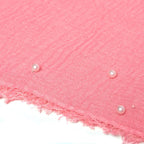 IBA ISBA COLLECTIONS Crinckle Cotton Hijab | Scarves with Pearls Studded | Peach Color | 180 * 90cms |