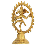 ARTVARKO Brass Lord Shiva Nataraja Idol 5 Inch | Premium Dancing Shiva Murti for Home Temple, Mandir & Puja | Traditional Religious Brass Sculpture for Home Décor & Gift