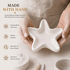SANGU BRAND Starfish Trinket Tray for Jewellery, Decorative Catchall Dish, Ring Holder, Vanity Organizer, Makeup Display, Bathroom Counter & Home Décor, White | Pack of 1