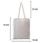 Mantooo Shopping Cotton Plain Tote Bags 14/16 inch with Long Handles| Grocery Bag | 15 kg Carrying Capacity | Unisex | Easy to Wash | Professionally Stitched | Pack of 10