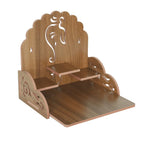 Lakhaji Wooden Wall Mounted Hanging Puja Temple Wood God Stand for Pooja Room (Brown)