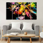 VIBECRAFTS Homcraft Colorful Abstract Human Head Wall Painting of Five Pieces For Home|Office|Living Room|Gift (PTVC5Pcs4_8691)