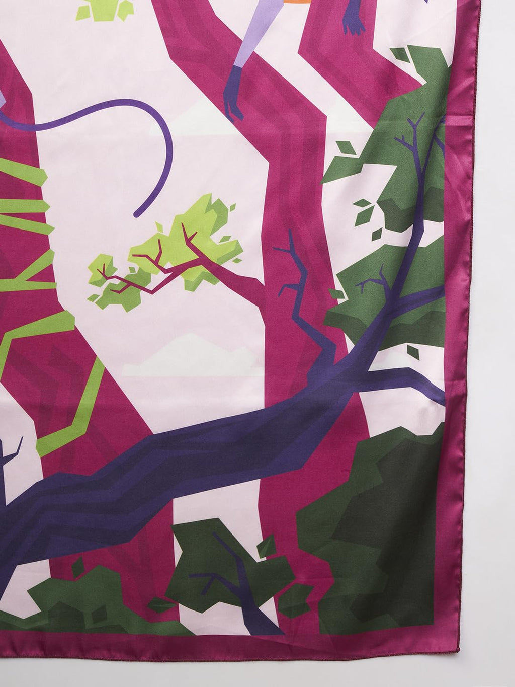 Ravaiyaa - Attitude is everything Women Silk Digital Print Large Square Scarf Breathable Lightweight Neckerchief Printed Headscarf 40 x 40 Inch (Purple Monkey)
