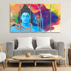 VIBECRAFTS Abstract Art Shiva Wall Painting Set of Five For Home|Office|Living Room|Gift (PTVC5Pcs4_8667)