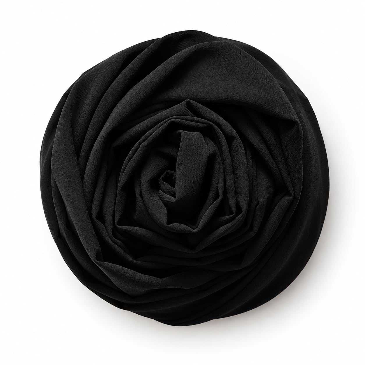 Leaf & FEATHER™ Chiffon Georgette Hijab Scarf for Women | 170 x 70 cm | Lightweight & Breathable Shawl | Daily Wear & Occasion (Black)