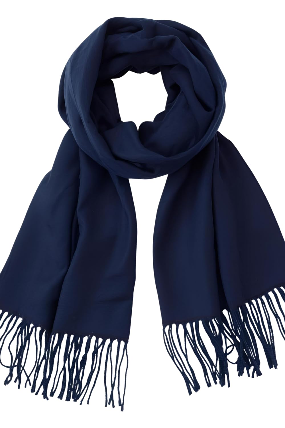FM Trends Stylish Plain Scarf for Women & Girls | Solid Color Stole, Dupatta, Shawl | Elegant Ladies Accessory (Navy Blue, 1.8 meters)
