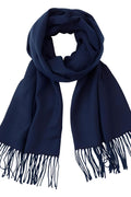 FM Trends Stylish Plain Scarf for Women & Girls | Solid Color Stole, Dupatta, Shawl | Elegant Ladies Accessory (Navy Blue, 1.8 meters)