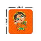Artvibes Printed MDF Wooden Coasters for Home and Kitchen | Dining Table Decor | Square Coasters | Kitchen Decorative Items | Table Decoration | Home Decor (Set of 6 | 4x4 Inch)(Cartoons) TC_2011