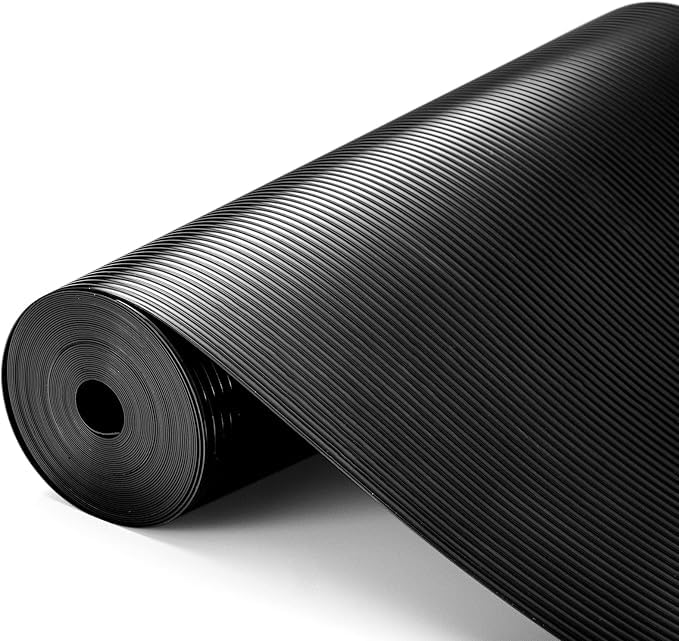 ElastPro EVA Food Grade Washable Anti Slip Mat/Sheet for Fridge, Shelf Liner, Table, Kitchen Drawer mat (Line Black, 3 Meter) Kafalo