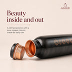 AURASHIE Pure Copper Water Bottle 1 Litre with Sacred (7 Chakras) Geometry Design | BPA Free & Leak Proof | Copper-Infused Water | Durable & Rust Proof | Ayurveda Health Benefits - (Antique Black)