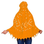 Hetzon Sales Cotton Long Scarf Cum Mask Scarves Usable for Vehicle Driver | Printed Design Fabric | Universal Size | For Girl & Women | Soft Sun Protection Light Weight (Yellow)