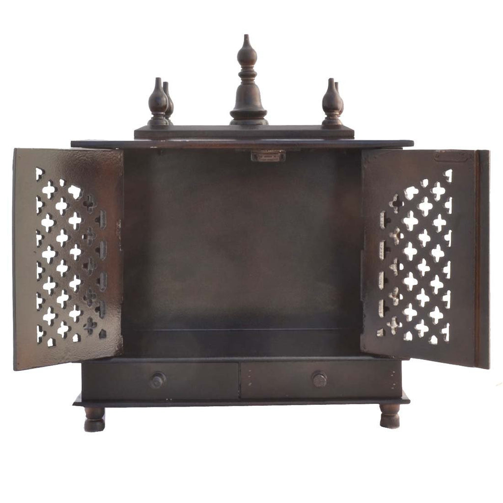 Jodhpur Handicrafts Mango and MDF Wood Home Temple Showpiece, 20x12x24 Inch, Walnut