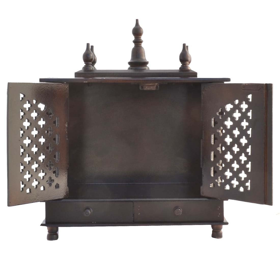 Jodhpur Handicrafts Mango and MDF Wood Home Temple Showpiece, 20x12x24 Inch, Walnut