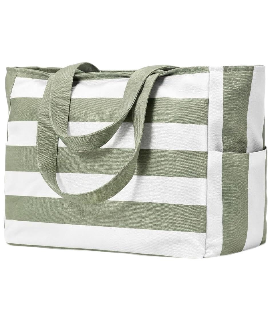 hirTa Elp Tote Bag for Teacher Women Office Girls Work Multipurpose Shoulder HandBag with Zipper Pocket Mostly Use for Travel Grocery Beach Hobo Diaper Changing Sandproof Pool (Bolt Light Green)