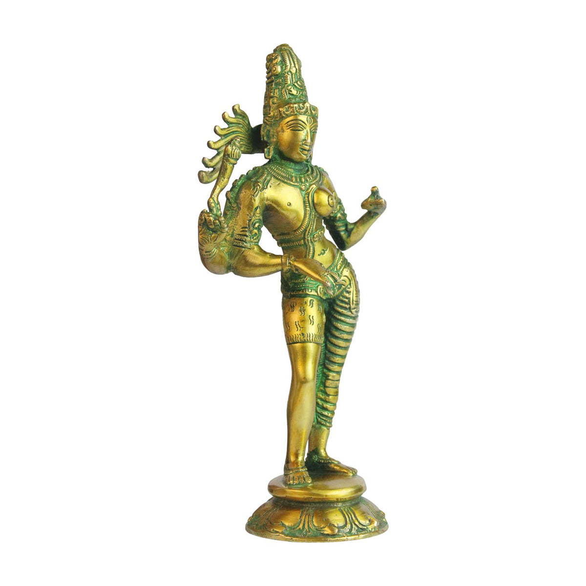 ARTVARKO Brass Ardhanarishvara Ardhnarishwar Ardhnari Shiv Parvati Double Avatar Idols for Shivaratri Mahashivaratri Maha Shivratri Puja Home Decor.