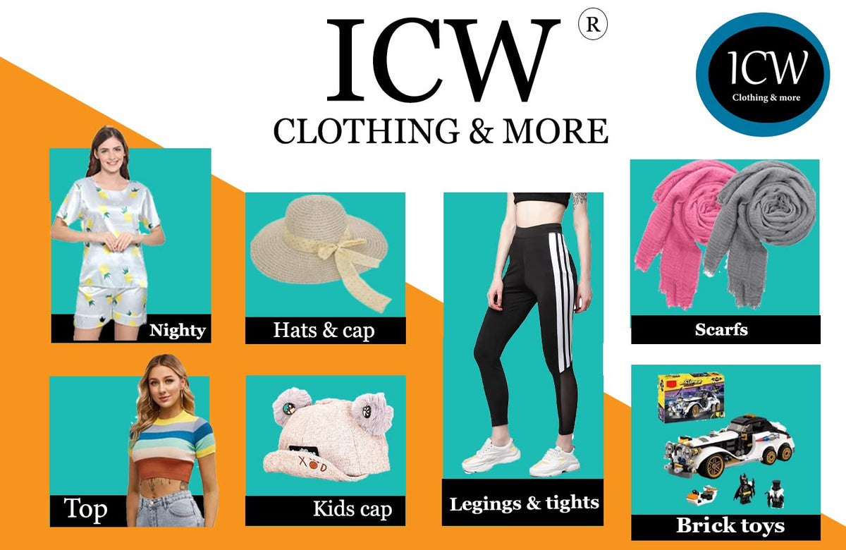 ICW Women's Premium Wrinkle Ironless Crinkled Cotton Hemp Summer Scarf Stoles Shawl Head Scarves For Girls (Pack Of 4 B), For Female, Multicolor