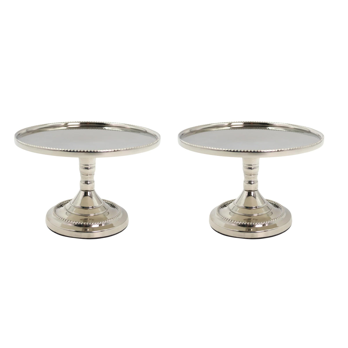 Hosley Set of 2 Metal Pillar Candle Holders 3 Inch High Candle Stands Ideal Gift for Weddings Bridal Party Spa Reiki Meditation Votive Pillar Candle Gardens, Silver