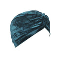 BISMAADH Velvet Soft Pleated Pre Tied Knot Readymade Turban/Pagri Head Wraps Cap for Men & Women Peacock Green, Free Size