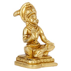 ARTVARKO Brass Bhagwan Hanuman Sitting Bajrangbali Murti Statue for Blessings at Home and Office 3 Inch.
