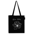 Peach Blossom Tote Bags With Zip, 100% Cotton Shopping/Grocery Bag, Multi-Purpose Canvas Bag 5kgs Capacity, 2 Pack (BlackBloombaby)