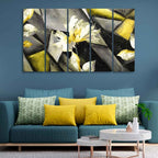 VIBECRAFTS Flower Canvas Wall Painting Abstract Art Five Pieces For Home|Office|Living Room|Gift (PTVC5Pcs4_8644)