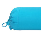 SAJAVAT HOME Pure Cotton Plain Bolster Pillow Cover | 15x30 INCHES / 38x76 CMS | Cyan Blue (Pack of 2)