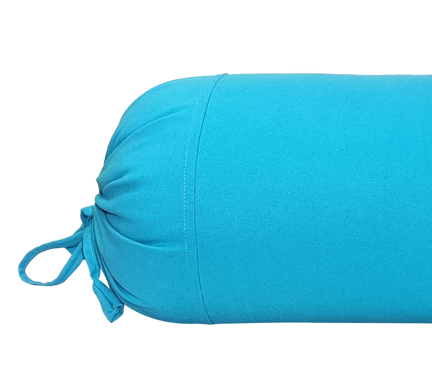 SAJAVAT HOME Pure Cotton Plain Bolster Pillow Cover | 15x30 INCHES / 38x76 CMS | Cyan Blue (Pack of 2)