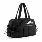 LITTLE CURIOUS Tote Bag for Women Office Use | Puffer Tote Bags for Women | Quilted Bag & Office Bag for Girls | Puffy Tote Bag for Woman (Black)
