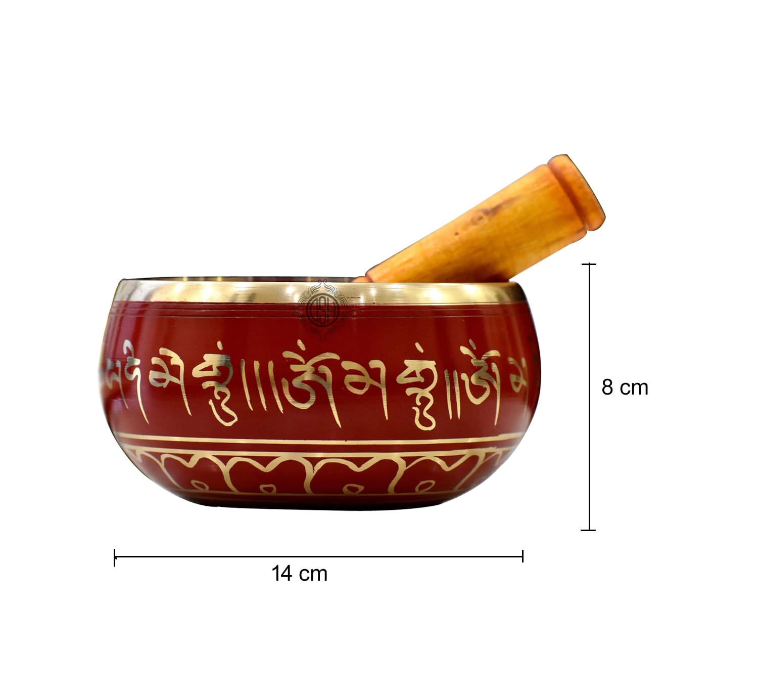 DSH Tibetan Singing Bowl Handcrafted Meditation Sound Bowl Easy To Play Vibration Therapy Praying Bowl (Red-5.5 inch)