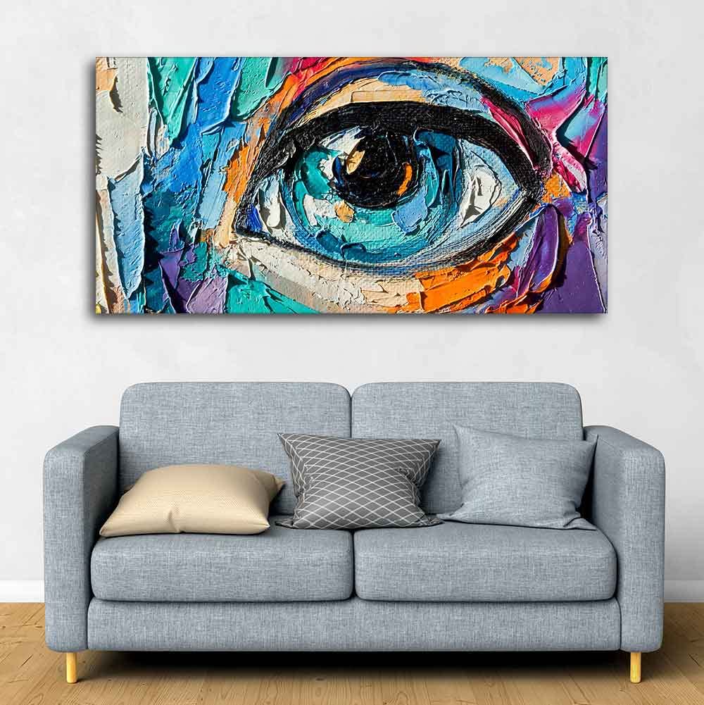 VIBECRAFTS Canvas Paintings for Living Room Drawing Room Abstract Picture of a Beautiful Girl's Eye Canvas Wall Painting Fitted with Wooden Frame for Home|Office|Gift(PTVCH_2290N)