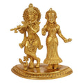 SVARUP Brass Radha Krishna Idol in Gold Color Height 7 Inch