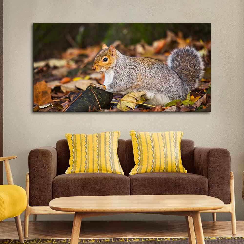 VIBECRAFTS Canvas Paintings for Living Room Drawing Room Squirrel In The Forest Canvas Wall Painting Fitted with Wooden Frame for Home | Office | Gift (PTVCH_2325)