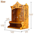Sehaz Artworks Shree Puja Mandir for Home Big Size |Pooja Mandir-42x23 CM